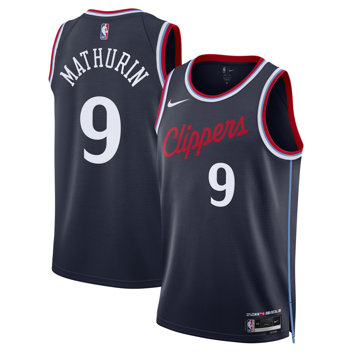 Los Angeles Clippers Nike Replica Icon Edition Swingman Jersey - Navy - Bennedict Mathurin - Unisex