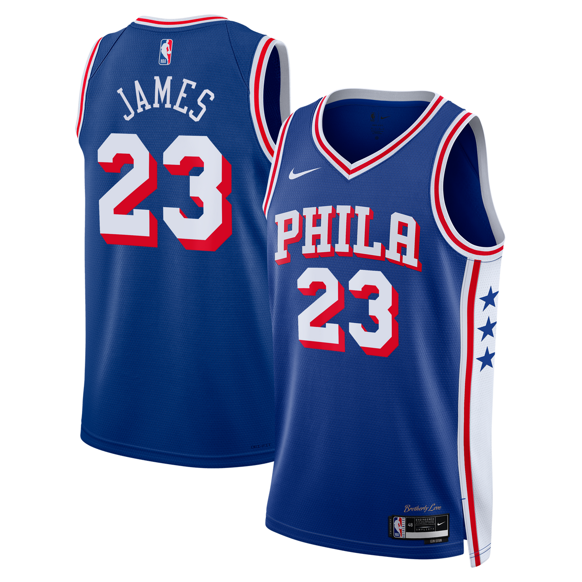 Philadelphia 76ers Nike Icon Edition Swingman Jersey - Royal - Lebron James - Unisex