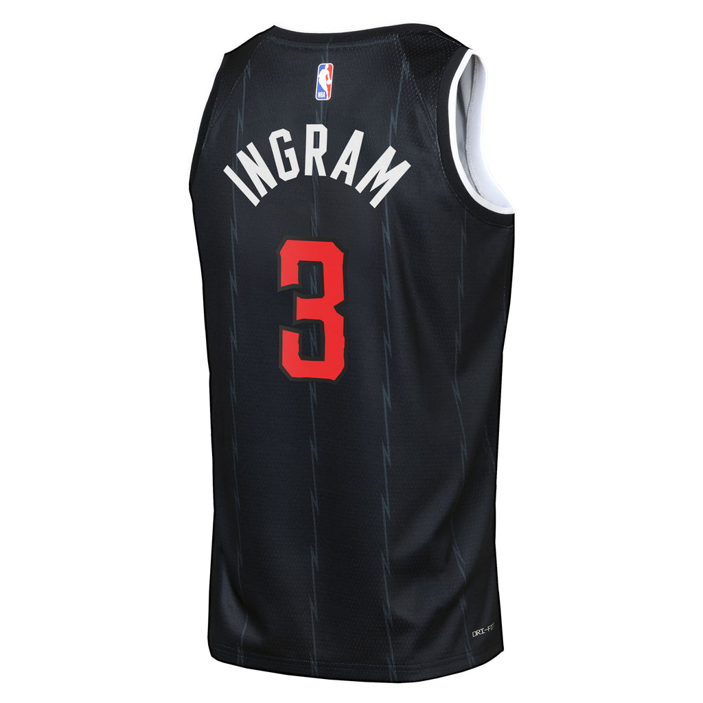 Toronto Raptors Nike 2025/26 City Edition Swingman Jersey - Black - Brandon Ingram - Youth