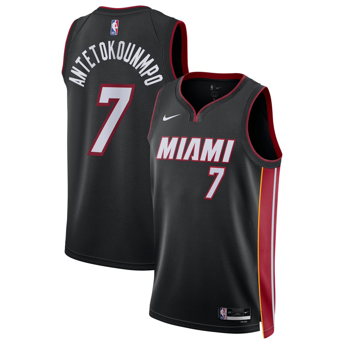 Miami Heat Nike Icon Edition Swingman Jersey - Black - Giannis Antetokounmpo - Unisex