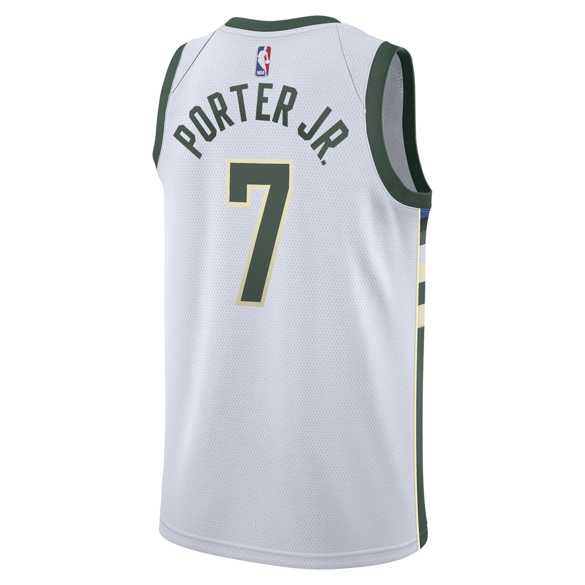 Milwaukee Bucks Nike Association Edition Swingman Jersey - White - Kevin Porter Jr. - Youth