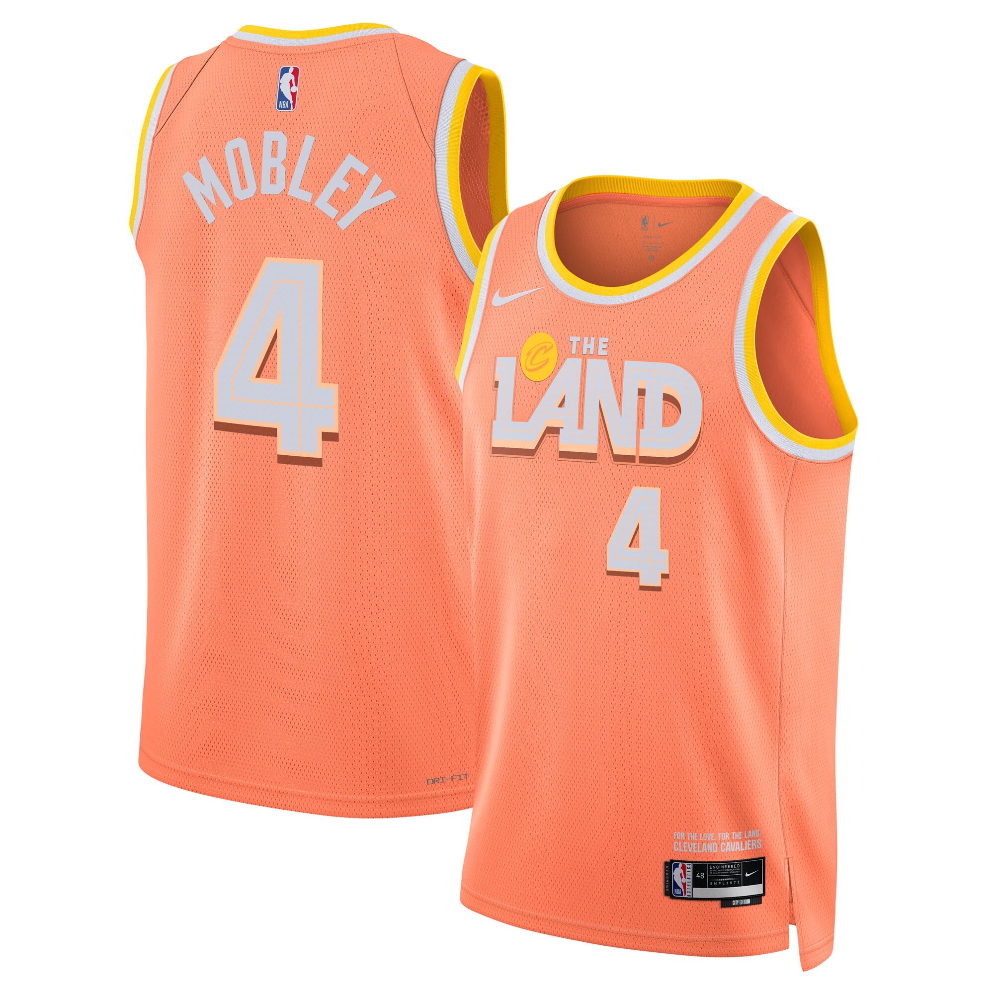 Cleveland Cavaliers Nike 2025/26 City Edition Swingman Jersey - Orange - Evan Mobley - Unisex