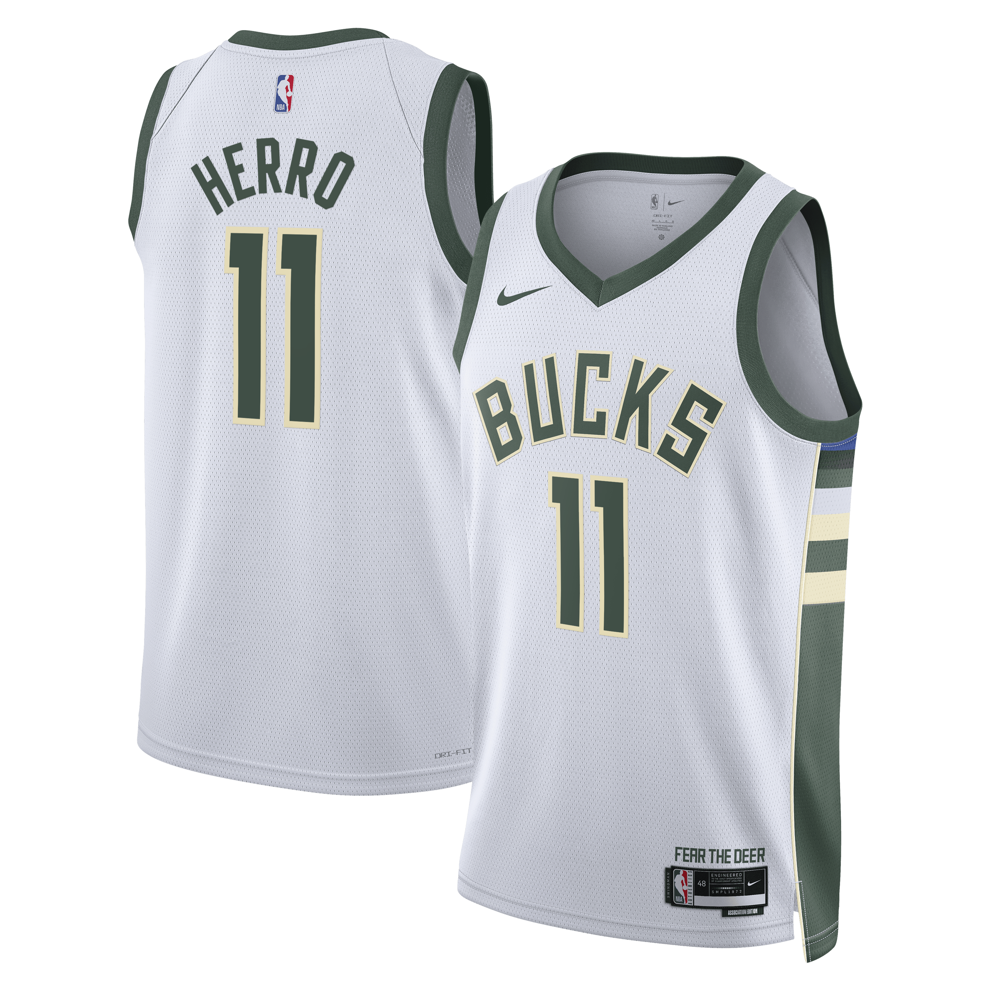 Milwaukee Bucks Association Edition Swingman Jersey - White - Tyler Herro - Unisex