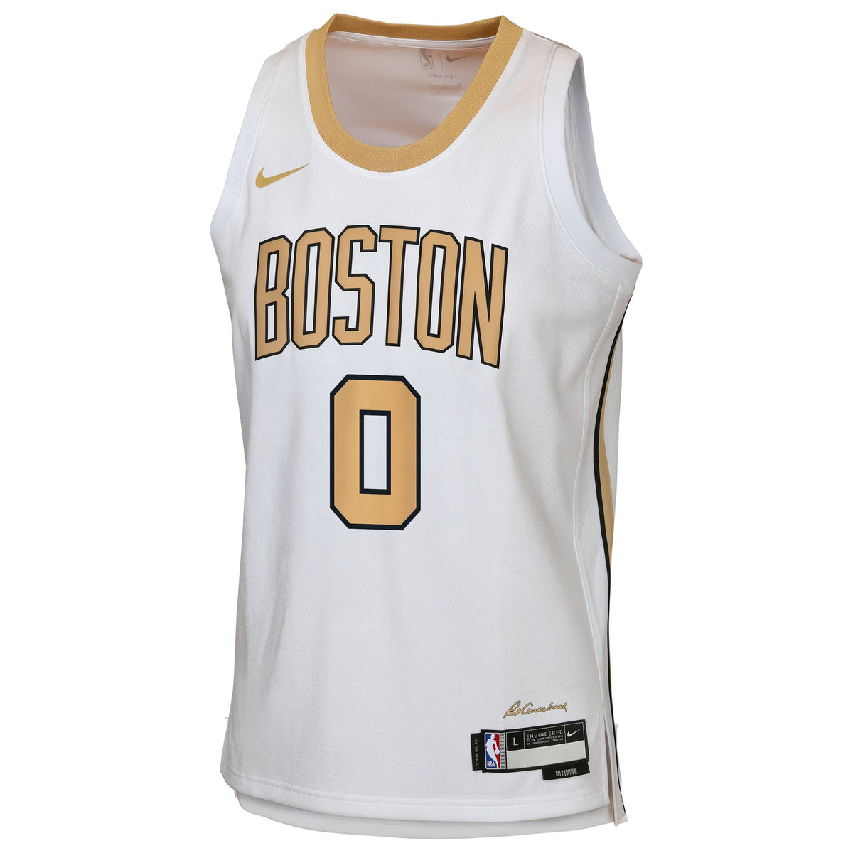 Boston Celtics Nike 2025/26 City Edition Swingman Jersey - White - Jayson Tatum - Youth