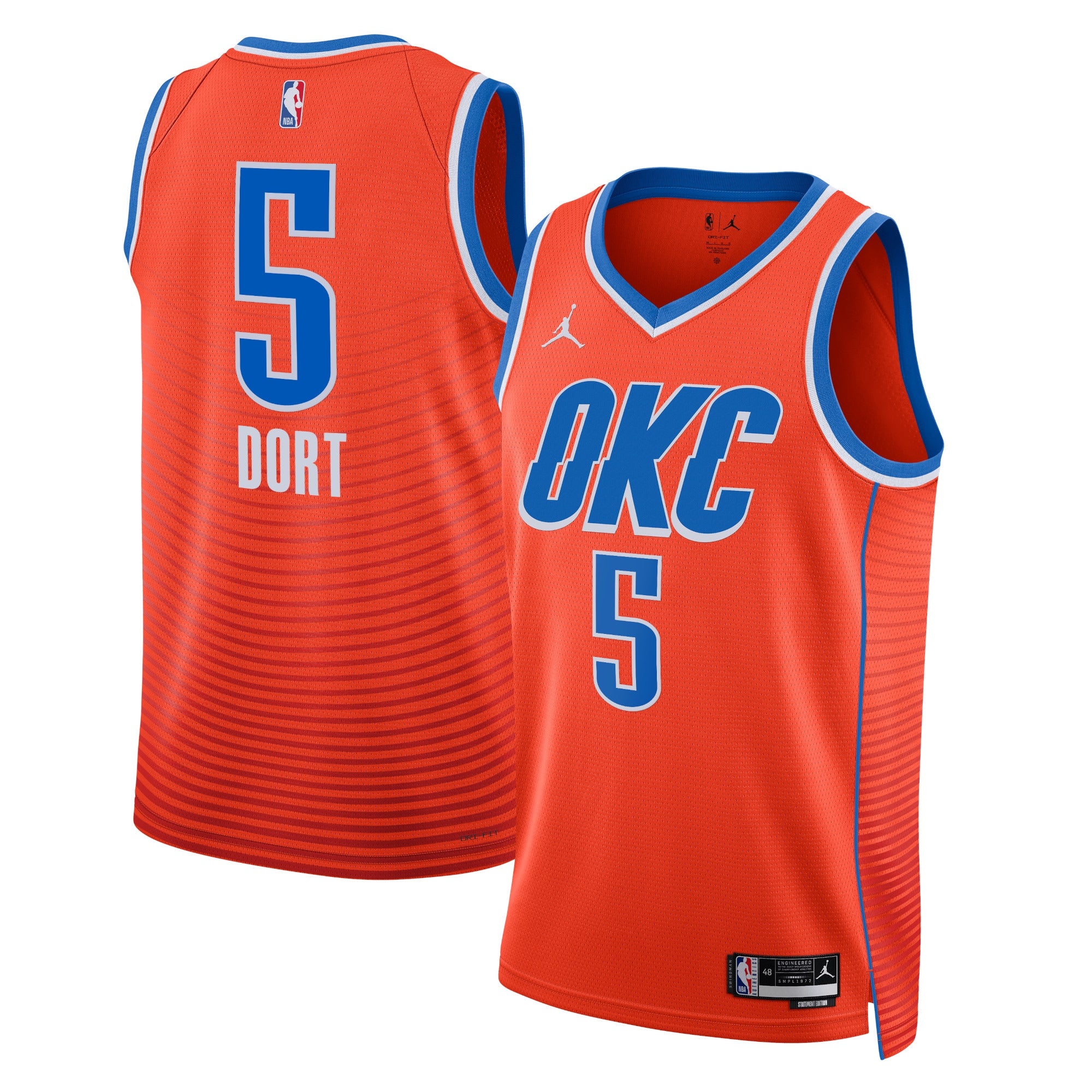 Oklahoma City Thunder Jordan Statement Edition Swingman Jersey - Orange - Luguentz Dort - Unisex