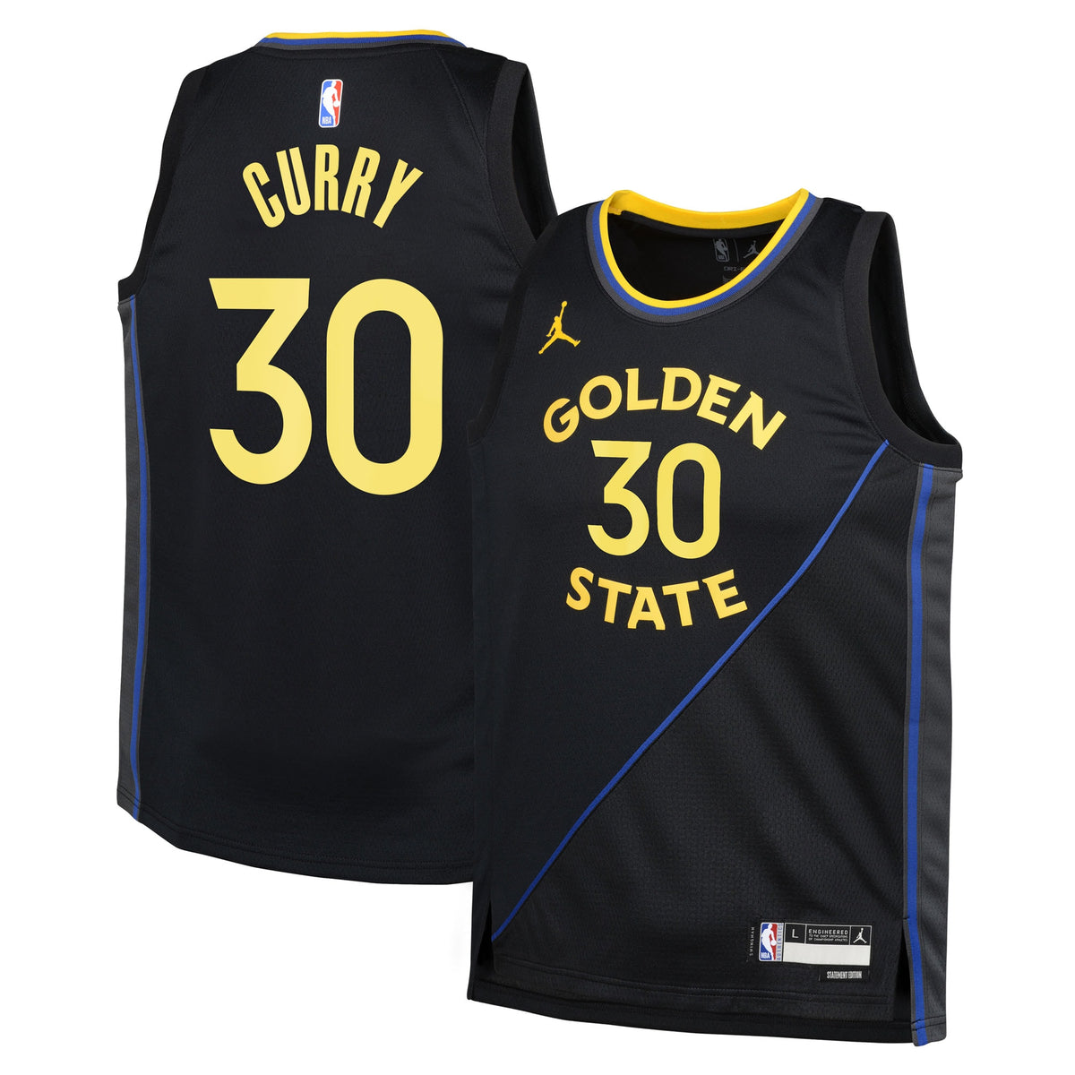 Golden State Warriors Jordan Brand Statement Edition Swingman Jersey - Black - Stephen Curry - Youth